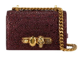 Mini Jewelled Satchel, Leather, Burgundy, MII, DB/B, 2*